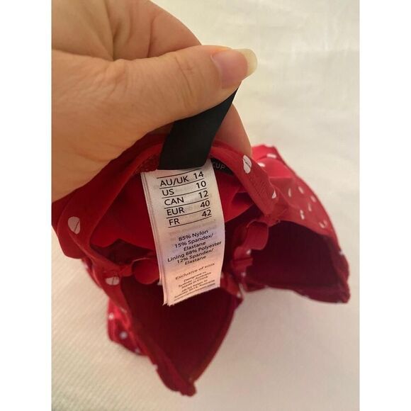 NIPTUCK 10 Joanne Red Polka Dot One-Piece Swimsuit Retro Pin Up slimming - Picture 8 of 9